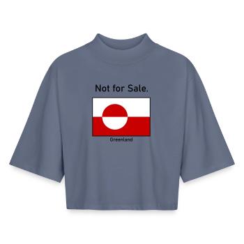 Not for Sale - Greenland Grönland Flagge Flag - Boxy Women's Recycled 1/2 Sleeved T-Shirt by Stanley/Stella - blue grey  - Front - AI Model Female 172 light (172cm)