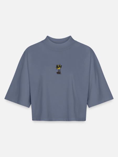 Asterix & Obelix Stickmotiv Paff - Boxy Frauen Recyceltes 1/2 Sleeved T-Shirt by Stanley/Stella - Blaugrau