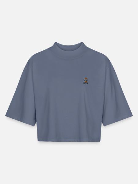 Anouk Affi Als Stickmotiv - Boxy Frauen Recyceltes 1/2 Sleeved T-Shirt by Stanley/Stella - Blaugrau