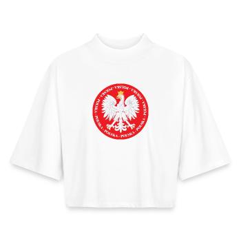 Polska 4 - Boxy Women's Recycled 1/2 Sleeved T-Shirt by Stanley/Stella - white - Front - AI Model Female 172 dark (172cm)
