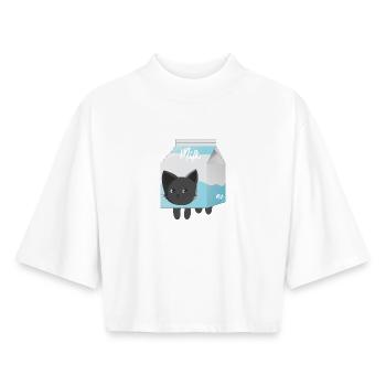 Milch - Boxy Frauen Recyceltes 1/2 Sleeved T-Shirt by Stanley/Stella - Weiß - Vorne - AI Model Female 172 dark (172cm)