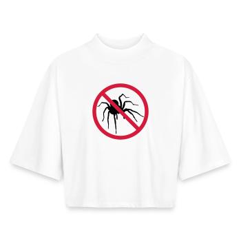no spider forbidden shield spider design cl - Boxy Women's Recycled 1/2 Sleeved T-Shirt by Stanley/Stella - white - Front - AI Model Female 172 dark (172cm)