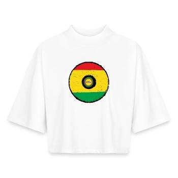 Underground Soundsystem Disc - Boxy Women's Recycled 1/2 Sleeved T-Shirt by Stanley/Stella - white - Front - AI Model Female 172 dark (172cm)