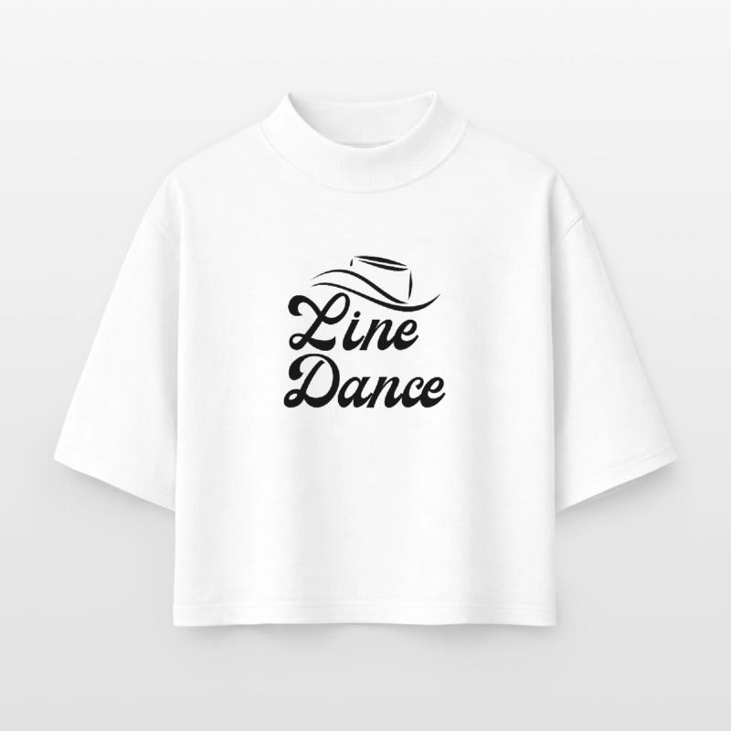 Idée cadeau pour Linedancer : Devise « Line Dance » T-shirt femme coupe boxy recyclé manches mi-longues Stanley/Stella
