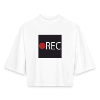 Enregistrement d'enregistrement REC - T-shirt femme coupe boxy recyclé manches mi-longues Stanley/Stella - blanc - Devant - AI Model Female 172 dark (172cm)