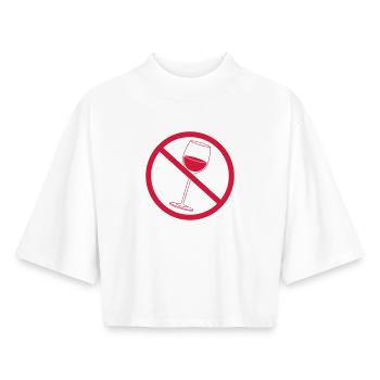 Forbidden sign wine - Boxy Women's Recycled 1/2 Sleeved T-Shirt by Stanley/Stella - white - Front - AI Model Female 172 dark (172cm)