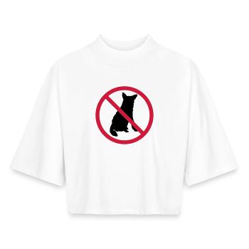 Dogs Forbidden Shield - Boxy Women's Recycled 1/2 Sleeved T-Shirt by Stanley/Stella - white - Front - AI Model Female 172 dark (172cm)