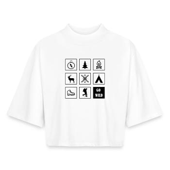Outdoor Icons Speicher - Boxy Frauen Recyceltes 1/2 Sleeved T-Shirt by Stanley/Stella - Weiß - Vorne - AI Model Female 172 dark (172cm)
