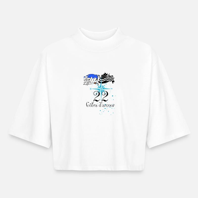 Costole di armatura - T-shirt donna boxy riciclata a maniche a mezza lunghezza di Stanley/Stella - bianco