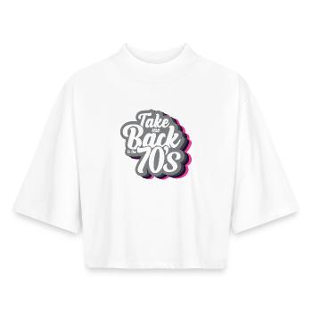 Take Me Back To The 70s - Boxy Women's Recycled 1/2 Sleeved T-Shirt by Stanley/Stella - white - Front - AI Model Female 172 dark (172cm)