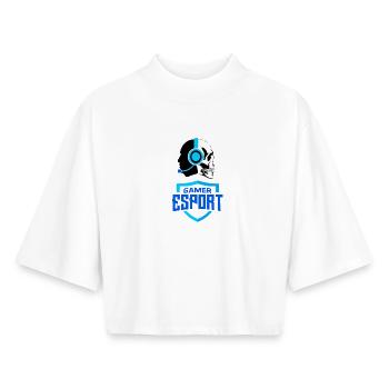 E sport - Boxy Women's Recycled 1/2 Sleeved T-Shirt by Stanley/Stella - white - Front - AI Model Female 172 dark (172cm)