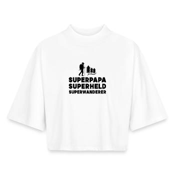 Wandern Wanderer Statement Bergwanderung Natur - Boxy Frauen Recyceltes 1/2 Sleeved T-Shirt by Stanley/Stella - Weiß - Vorne - AI Model Female 172 dark (172cm)