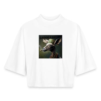 Cannabiche 04 mit Typografie - Boxy Frauen Recyceltes 1/2 Sleeved T-Shirt by Stanley/Stella - Weiß - Vorne - AI Model Female 172 dark (172cm)