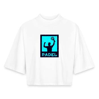 Tennis Padel Player Padel Coach Racket - Boxy Women's Recycled 1/2 Sleeved T-Shirt by Stanley/Stella - white - Front - AI Model Female 172 dark (172cm)