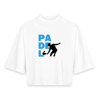 Padel Game Spiler Statement Balls Racket Padel - Boxy Women's Recycled 1/2 Sleeved T-Shirt by Stanley/Stella - white - Front - AI Model Female 172 dark (172cm)
