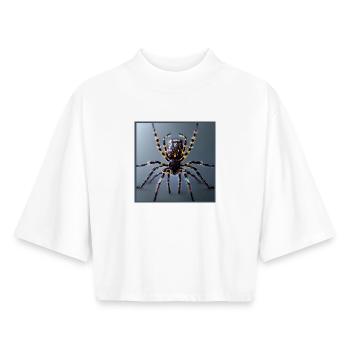 Red-knee tarantula - Boxy Women's Recycled 1/2 Sleeved T-Shirt by Stanley/Stella - white - Front - AI Model Female 172 dark (172cm)