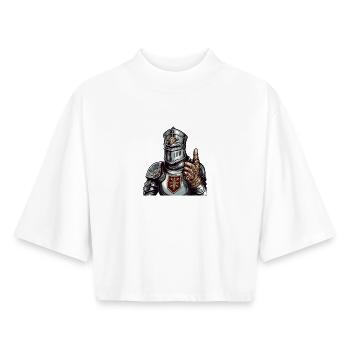 Lustiger Ritter Daumen hoch – Fantasy RPG - Boxy Frauen Recyceltes 1/2 Sleeved T-Shirt by Stanley/Stella - Weiß - Vorne - AI Model Female 172 dark (172cm)