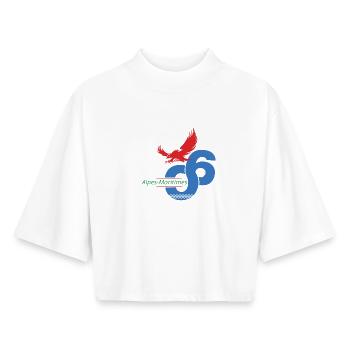 Alpes-Maritimes - Boxy Women's Recycled 1/2 Sleeved T-Shirt by Stanley/Stella - white - Front - AI Model Female 172 dark (172cm)