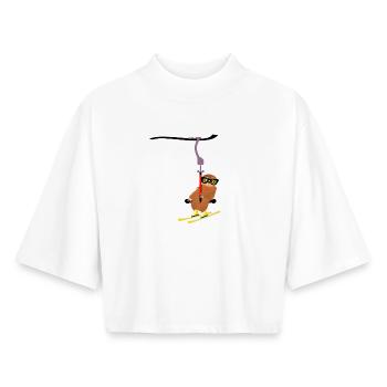 WINTER SPORTS SKIING SLOTHS | LIFT - Boxy Women's Recycled 1/2 Sleeved T-Shirt by Stanley/Stella - white - Front - AI Model Female 172 dark (172cm)