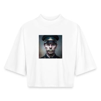 Conspiracy 04 - Shut Up - Boxy Women's Recycled 1/2 Sleeved T-Shirt by Stanley/Stella - white - Front - AI Model Female 172 dark (172cm)