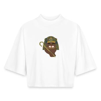 pharaoh cat - Boxy Women's Recycled 1/2 Sleeved T-Shirt by Stanley/Stella - white - Front - AI Model Female 172 dark (172cm)