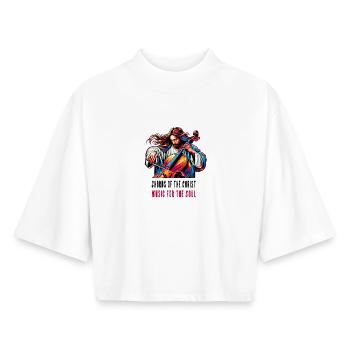 Chords of the Christ Music for the Soul - Boxy Women's Recycled 1/2 Sleeved T-Shirt by Stanley/Stella - white - Front - AI Model Female 172 dark (172cm)