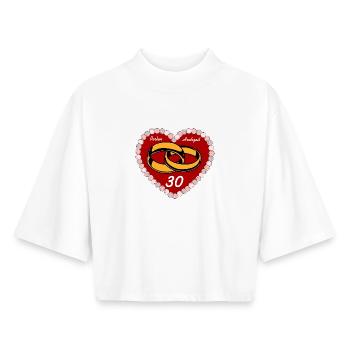 Perlenhochzeit , 30 Jahre EHE (25) - Boxy Frauen Recyceltes 1/2 Sleeved T-Shirt by Stanley/Stella - Weiß - Vorne - AI Model Female 172 dark (172cm)