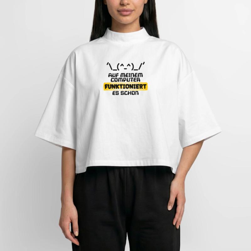 Programmeur de script de code de déclaration du développeur T-shirt femme coupe boxy recyclé manches mi-longues Stanley/Stella