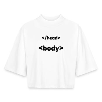 Code Developer Spruch Debug Programmierer Computer - Boxy Frauen Recyceltes 1/2 Sleeved T-Shirt by Stanley/Stella - Weiß - Vorne - AI Model Female 172 dark (172cm)