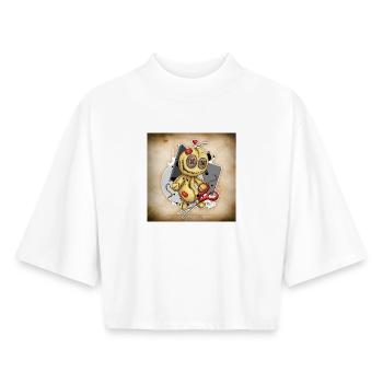 Disconnect - Boxy Women's Recycled 1/2 Sleeved T-Shirt by Stanley/Stella - white - Front - AI Model Female 172 dark (172cm)