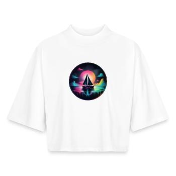 Neonsegler am Sonnenuntergang - Boxy Frauen Recyceltes 1/2 Sleeved T-Shirt by Stanley/Stella - Weiß - Vorne - AI Model Female 172 dark (172cm)