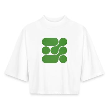 OCHOOO - VERT - T-shirt femme coupe boxy recyclé manches mi-longues Stanley/Stella - blanc - Devant - AI Model Female 172 dark (172cm)