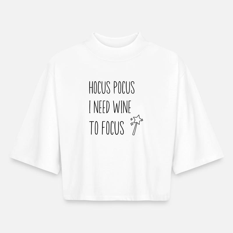 Magic, Wine, Drink, Think, Concentrate - Boxy Women's Recycled 1/2 Sleeved T-Shirt by Stanley/Stella - white