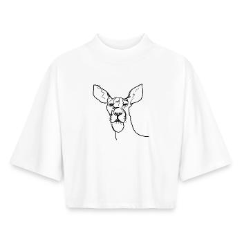 Löweh - Boxy Frauen Recyceltes 1/2 Sleeved T-Shirt by Stanley/Stella - Weiß - Vorne - AI Model Female 172 dark (172cm)
