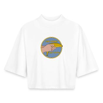 Stay Down Don´t Move Funny Banana - Boxy Women's Recycled 1/2 Sleeved T-Shirt by Stanley/Stella - white - Front - AI Model Female 172 dark (172cm)