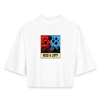 Conception de montgolfière - T-shirt femme coupe boxy recyclé manches mi-longues Stanley/Stella - blanc - Devant - AI Model Female 172 dark (172cm)
