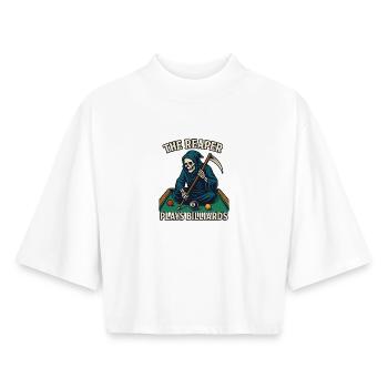 Reaper Billiard Legend - Boxy Women's Recycled 1/2 Sleeved T-Shirt by Stanley/Stella - white - Front - AI Model Female 172 dark (172cm)