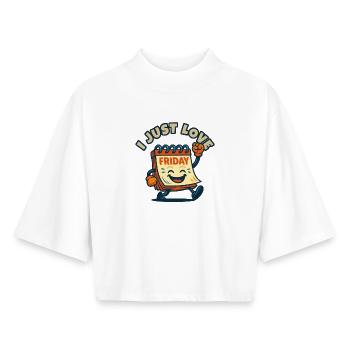 I Love Friday Cartoon - Boxy Frauen Recyceltes 1/2 Sleeved T-Shirt by Stanley/Stella - Weiß - Vorne - AI Model Female 172 dark (172cm)
