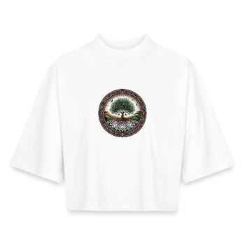 Deep-rooted - Boxy Women's Recycled 1/2 Sleeved T-Shirt by Stanley/Stella - white - Front - AI Model Female 172 dark (172cm)