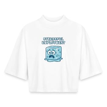 Stressful Work Life Cubic Cartoon - Boxy Women's Recycled 1/2 Sleeved T-Shirt by Stanley/Stella - white - Front - AI Model Female 172 dark (172cm)