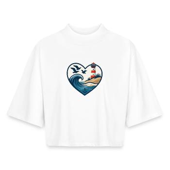 Love of the Baltic Sea - Boxy Women's Recycled 1/2 Sleeved T-Shirt by Stanley/Stella - white - Front - AI Model Female 172 dark (172cm)