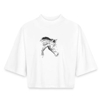 Horse - Boxy Women's Recycled 1/2 Sleeved T-Shirt by Stanley/Stella - white - Front - AI Model Female 172 dark (172cm)