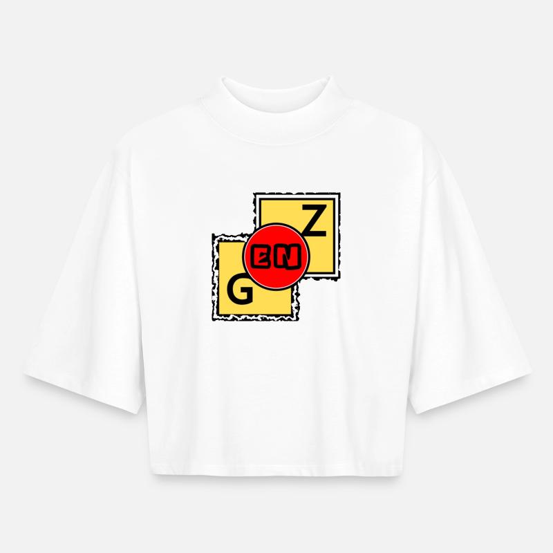 GEN Z Blocks - Boxy Women's Recycled 1/2 Sleeved T-Shirt by Stanley/Stella - white