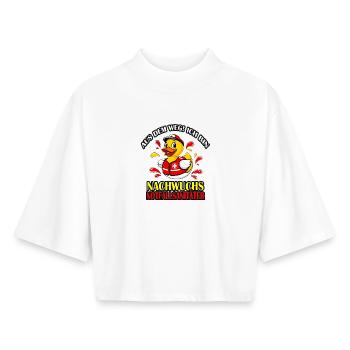 Drôle de canard de sauvetage pour les petits ambulanciers - T-shirt femme coupe boxy recyclé manches mi-longues Stanley/Stella - blanc - Devant - AI Model Female 172 dark (172cm)