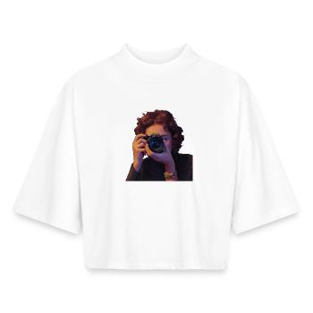 Photography Realistic Portrait Designs - Boxy Women's Recycled 1/2 Sleeved T-Shirt by Stanley/Stella - white - Front - AI Model Female 172 dark (172cm)