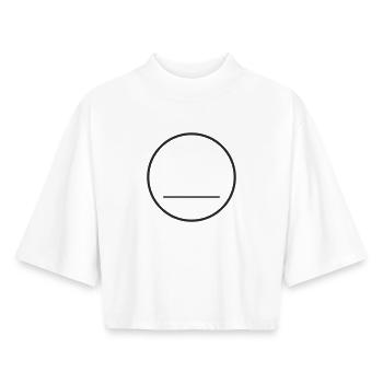 Abstract Face - Boxy Women's Recycled 1/2 Sleeved T-Shirt by Stanley/Stella - white - Front - AI Model Female 172 dark (172cm)
