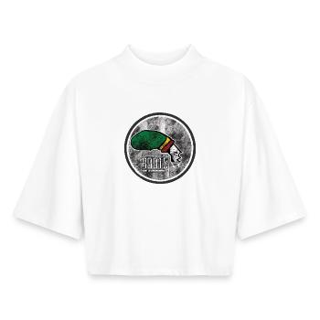Roots Afrocentric Graphic Design - Boxy Women's Recycled 1/2 Sleeved T-Shirt by Stanley/Stella - white - Front - AI Model Female 172 dark (172cm)