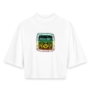 Heart in the forest with reggae colors - Boxy Women's Recycled 1/2 Sleeved T-Shirt by Stanley/Stella - white - Front - AI Model Female 172 dark (172cm)