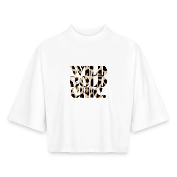 Typographie sauvage, audacieuse et chic - T-shirt femme coupe boxy recyclé manches mi-longues Stanley/Stella - blanc - Devant - AI Model Female 172 dark (172cm)
