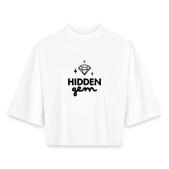 Hidden Gem Diamond logo  - Boxy Women's Recycled 1/2 Sleeved T-Shirt by Stanley/Stella - white - Front - AI Model Female 172 dark (172cm)